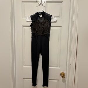 Weissman Black Sequin Jumpsuit